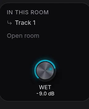 A shared room’s In this room list, Open room action and track Wet amount in Veena